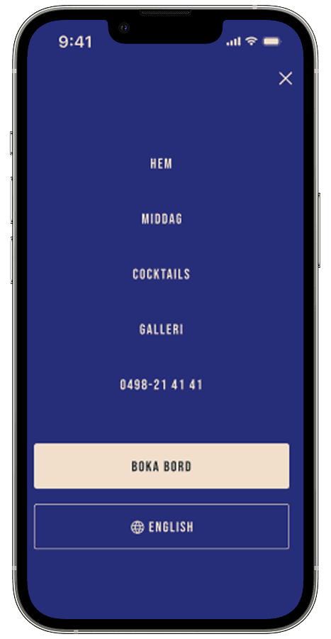 Restaurang Apotek mobile navigation menu