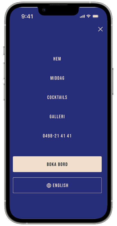 Restaurang Apotek mobile navigation menu