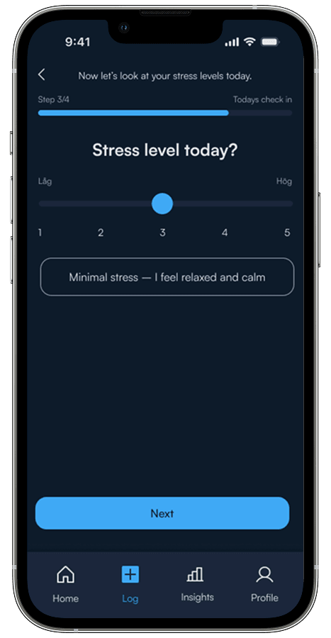 Loggi daily check-in step 3 - Stress level