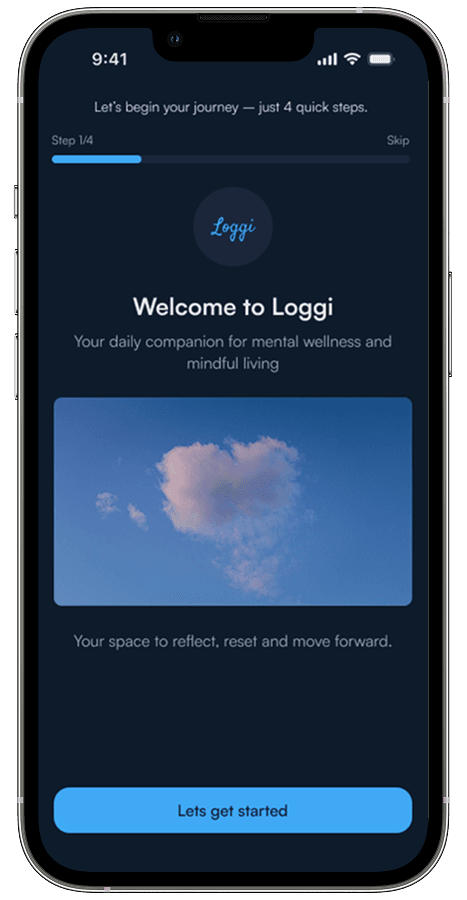 Loggi onboarding step 1 - Welcome screen
